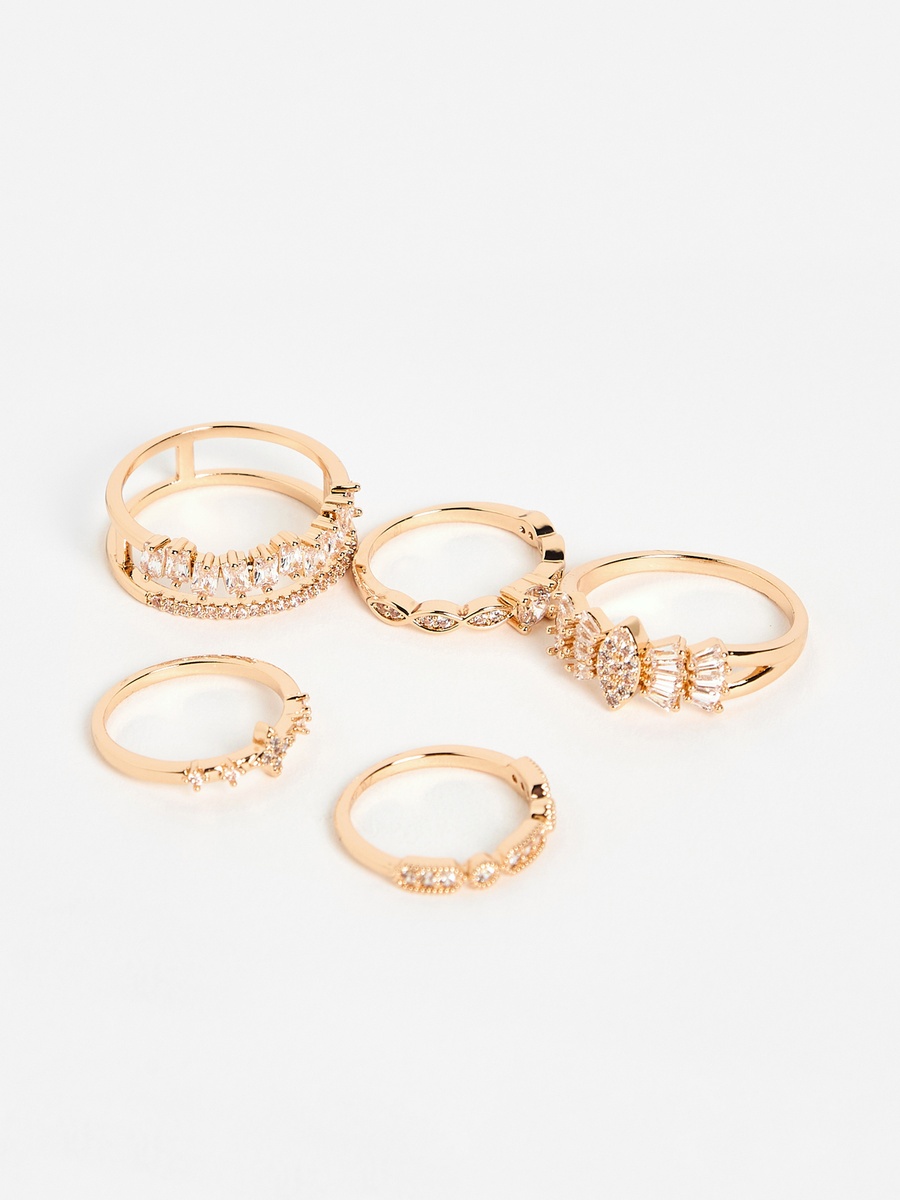 Pack of 5 - Stone Studded Ring
