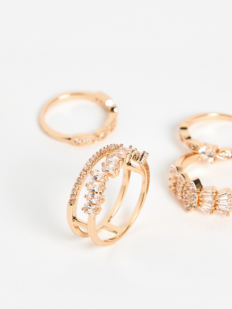 Pack of 5 - Stone Studded Ring