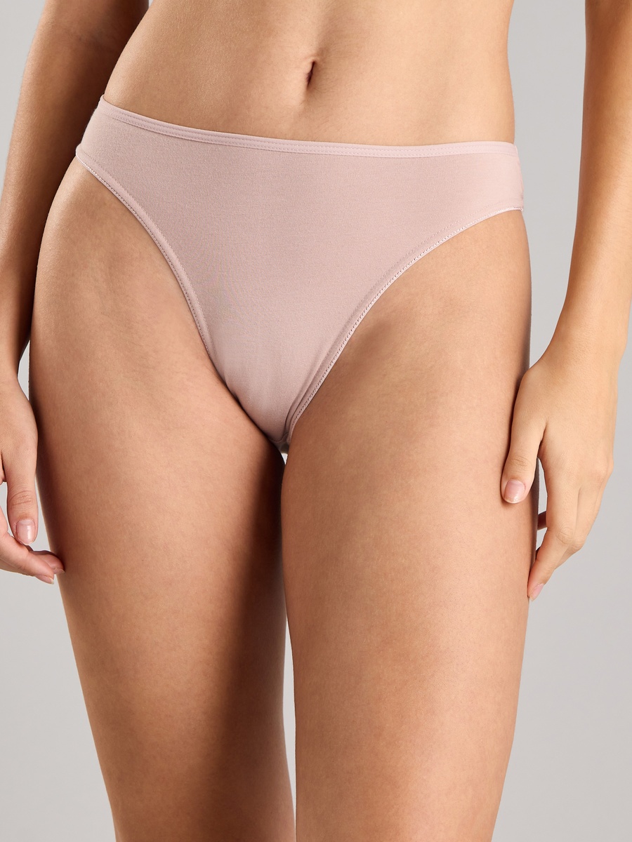 Pack of 5 - Plain High-Leg Briefs