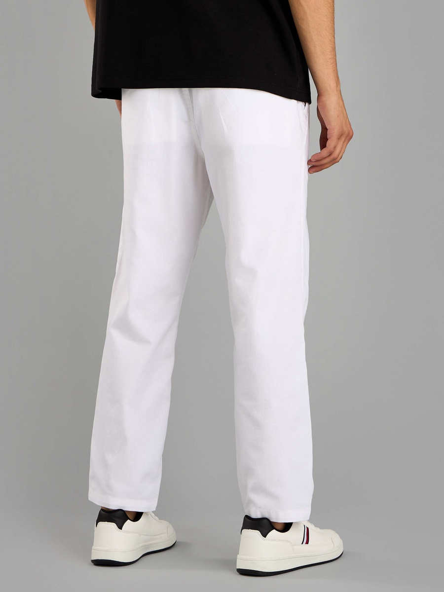 Plain Pull-On Pants with Drawstring Closure