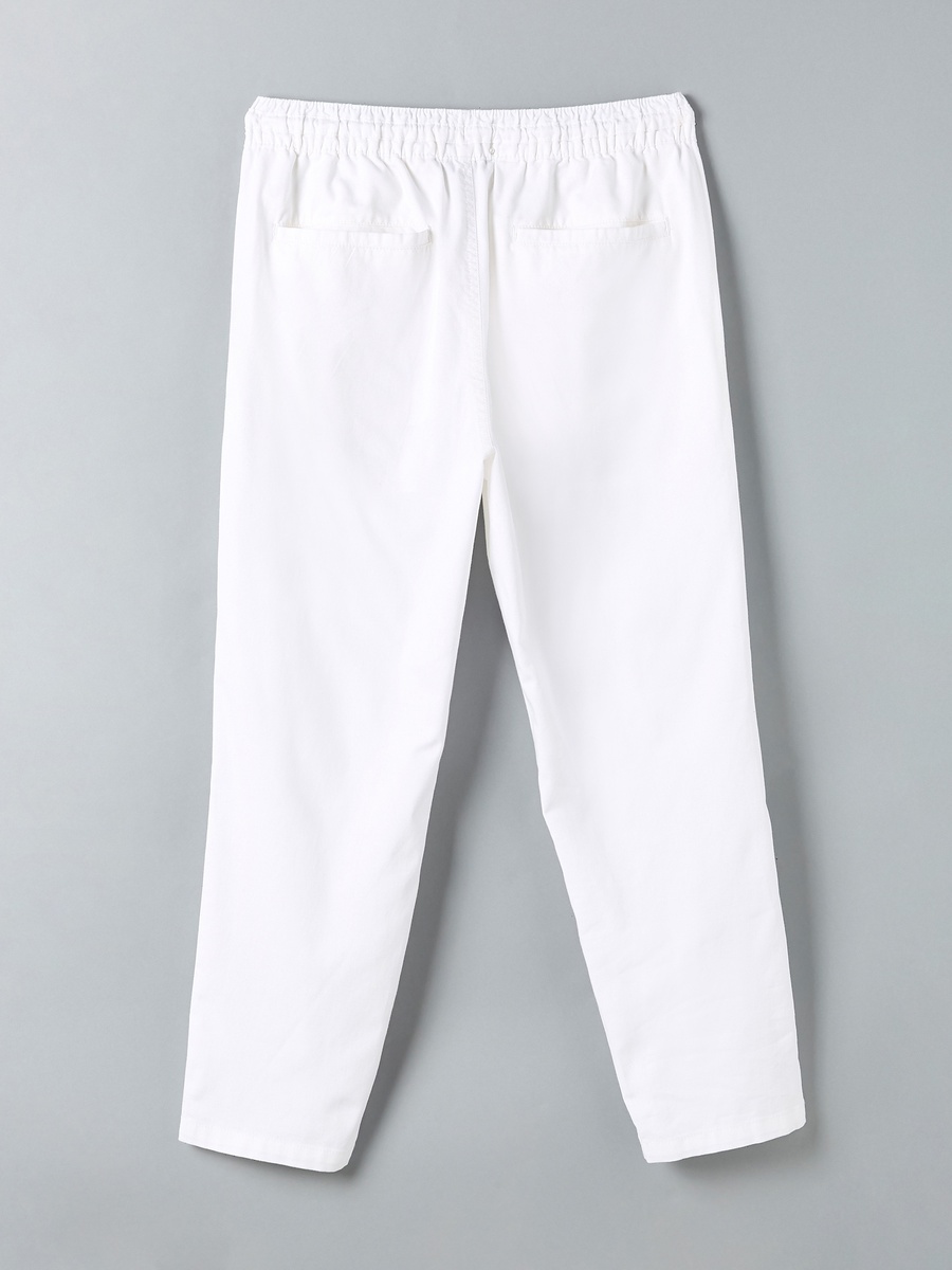 Plain Pull-On Pants with Drawstring Closure