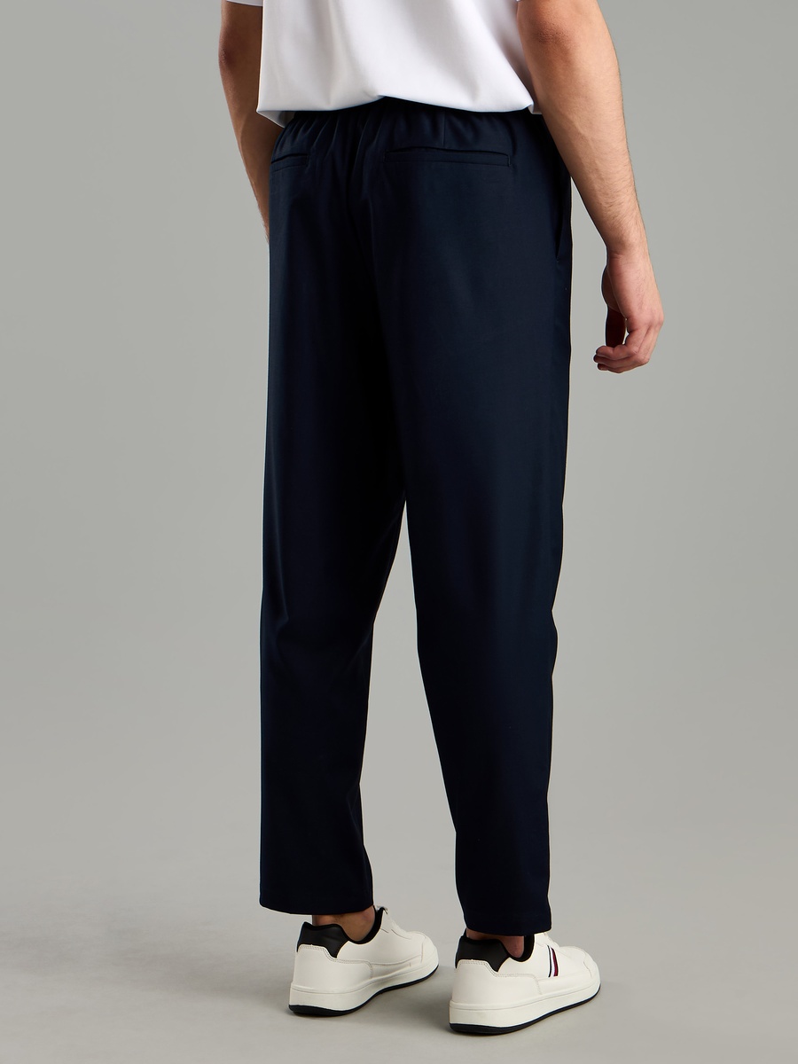 Plain Pants with Drawstring Closure and Pockets