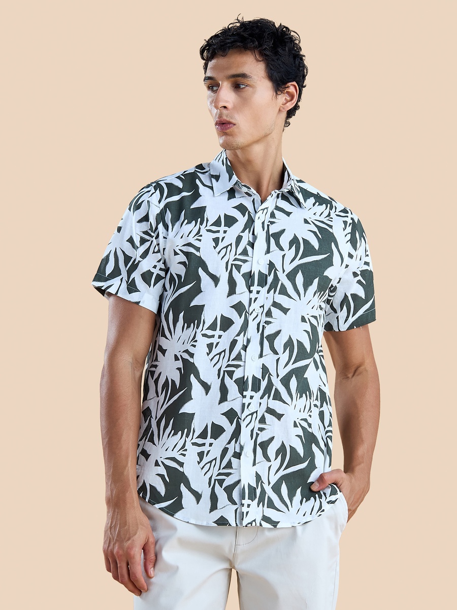 Printed Cotton Slub Shirt