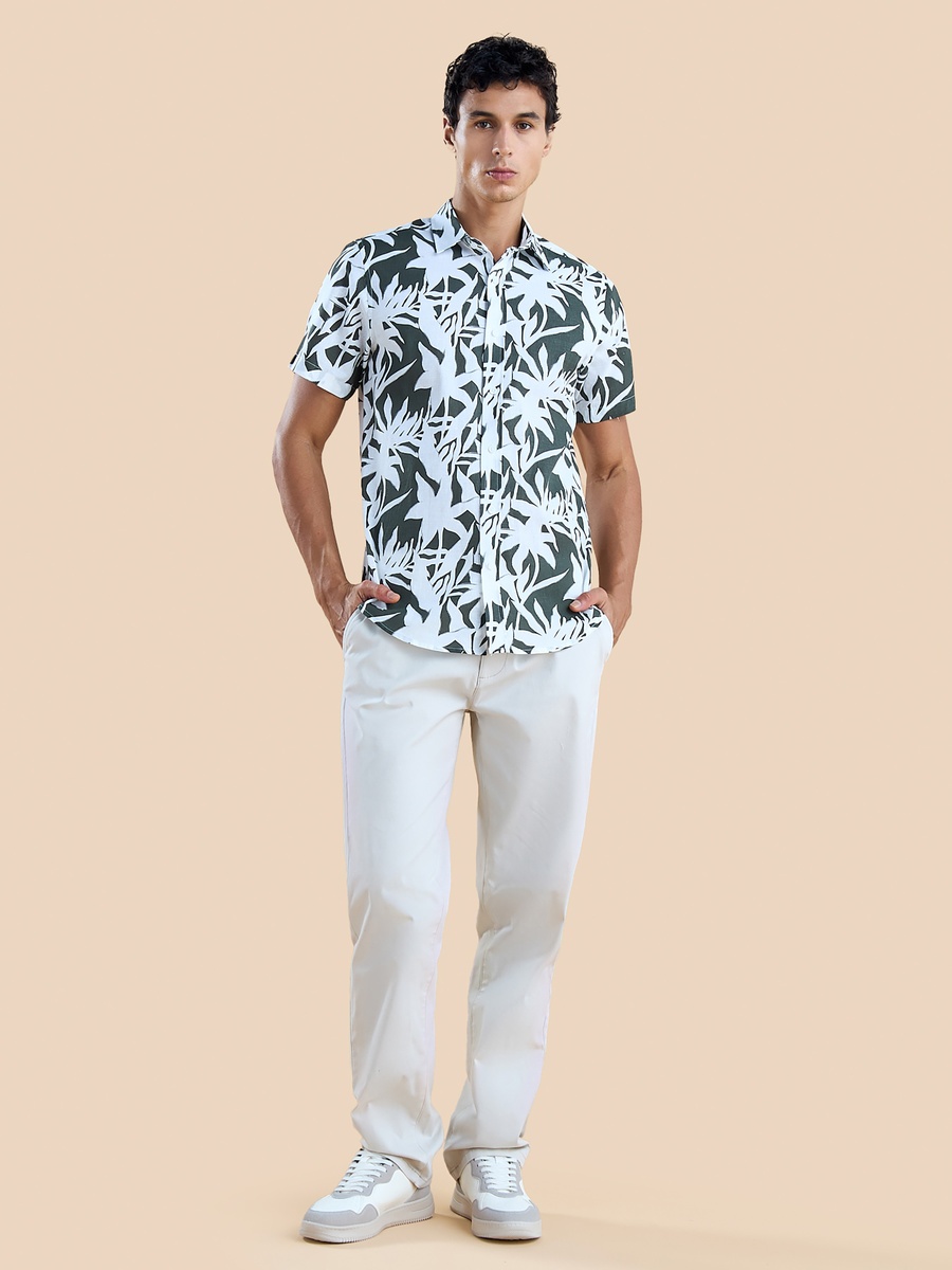 Printed Cotton Slub Shirt