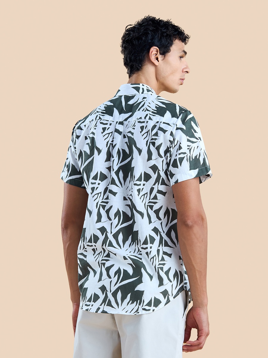 Printed Cotton Slub Shirt