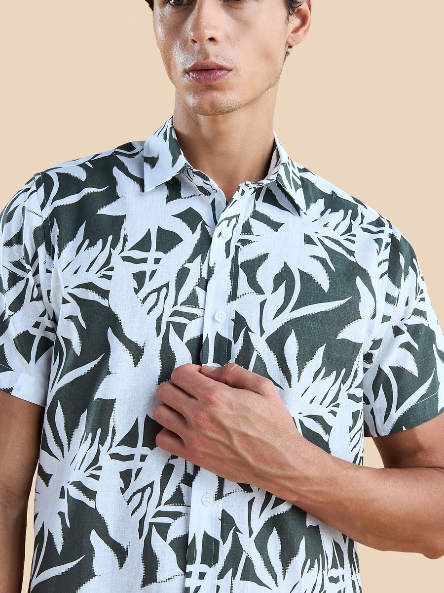 Printed Cotton Slub Shirt