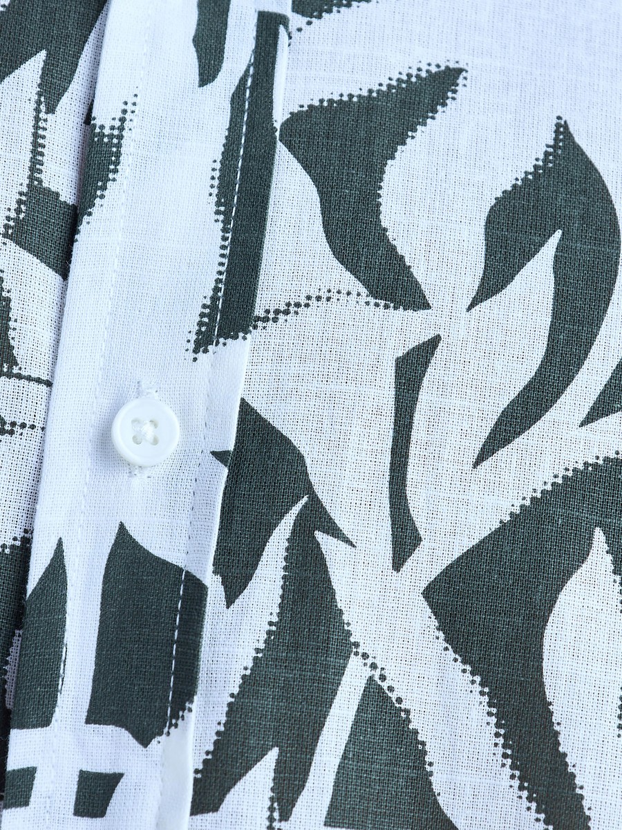 Printed Cotton Slub Shirt