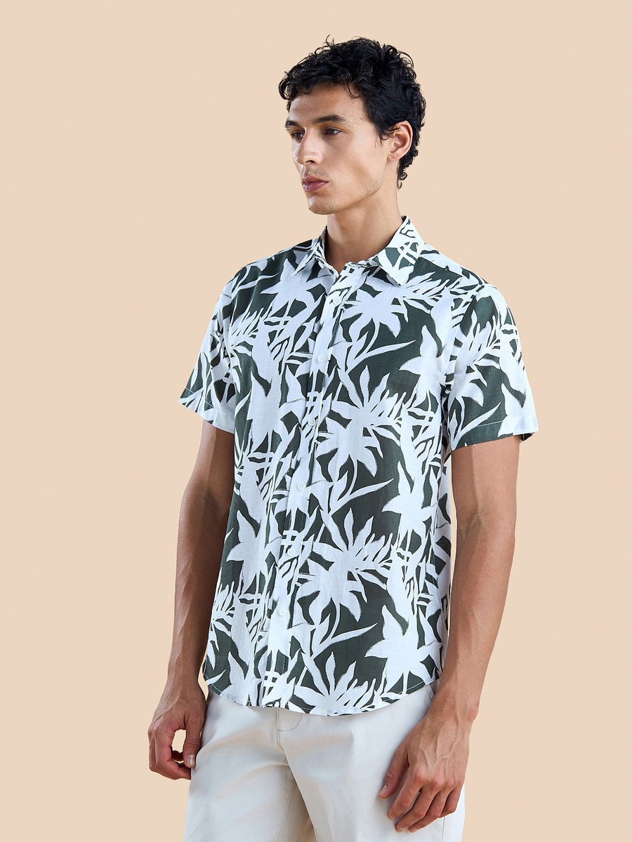 Printed Cotton Slub Shirt