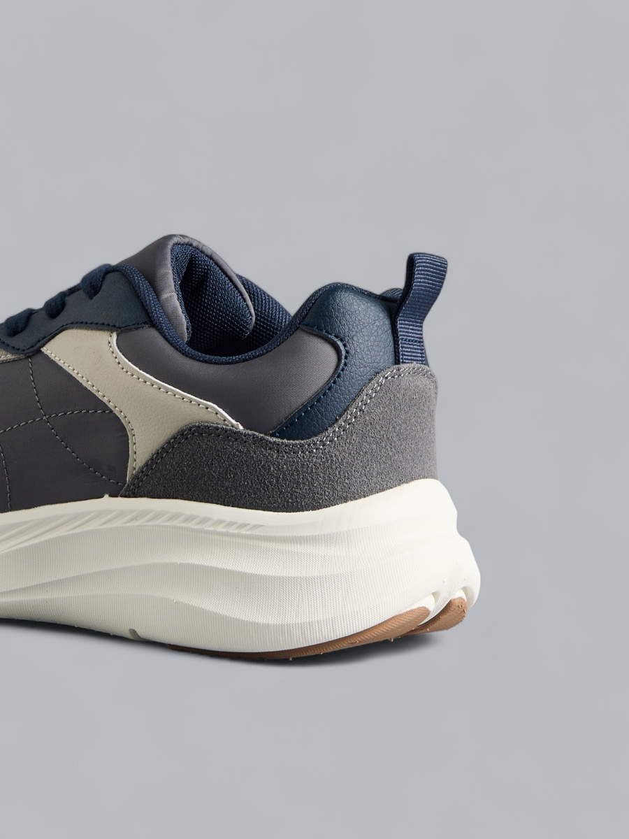 Panelled Lace-Up Sports Shoes
