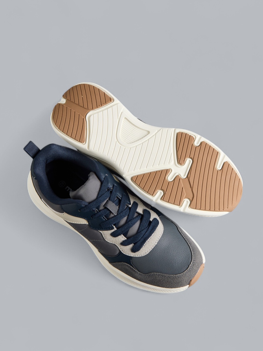 Panelled Lace-Up Sports Shoes