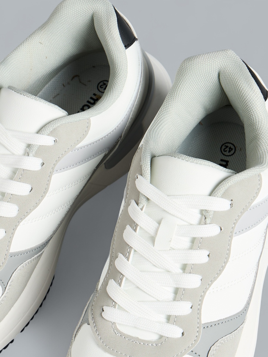 Panelled Lace-Up Sports Shoes
