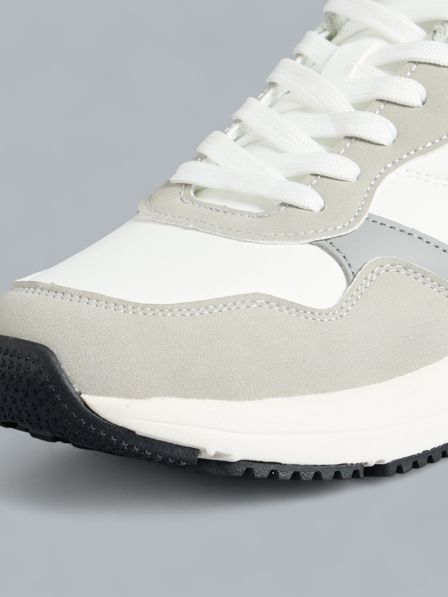 Panelled Lace-Up Sports Shoes