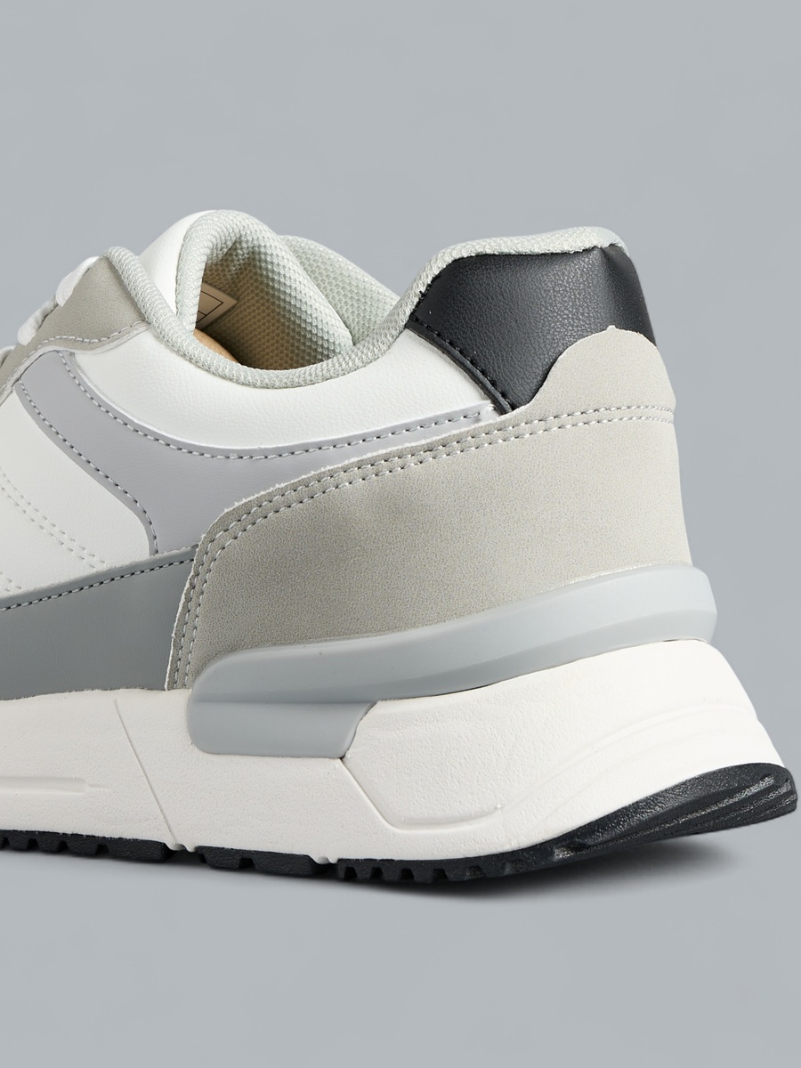 Panelled Lace-Up Sports Shoes