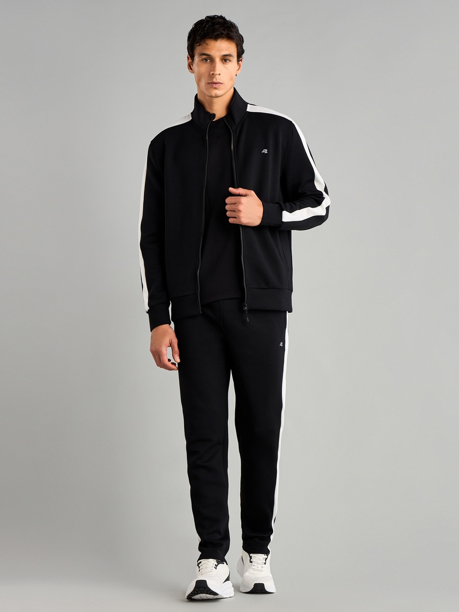 Panelled Zip Through High Neck Jacket with Pockets