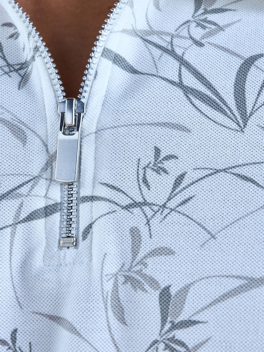 Printed Pique Polo T-Shirt