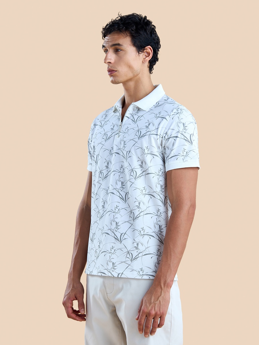 Printed Pique Polo T-Shirt