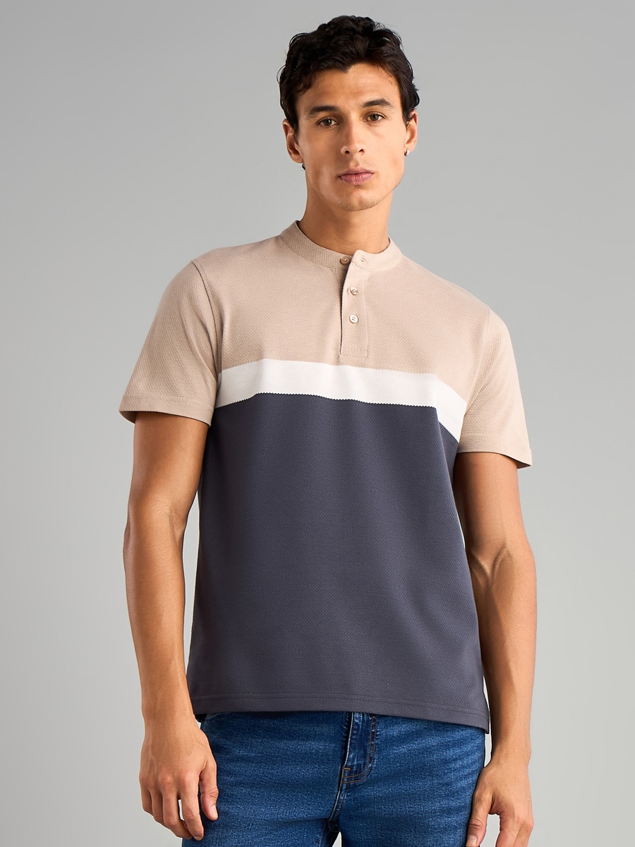 تيشيرت بولو من القطن الأفضل بياقة ماندارين