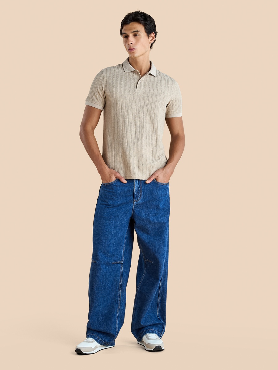 Jacquard Textured Polo T-Shirt