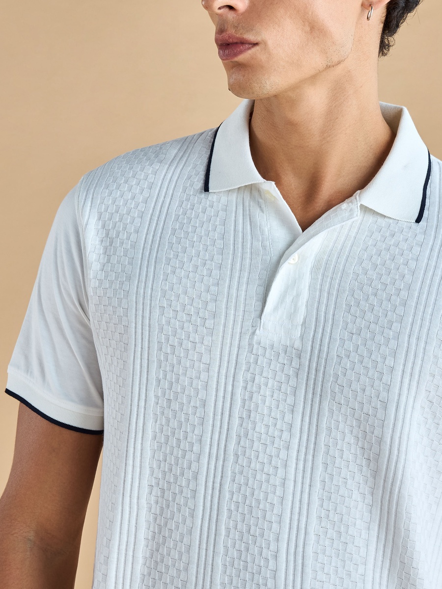 Jacquard Textured Polo T-Shirt