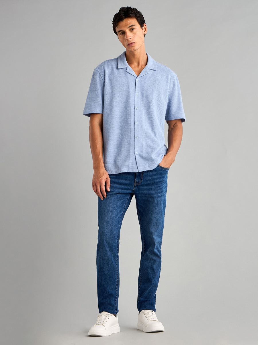 Textured Camp Collar Shirt