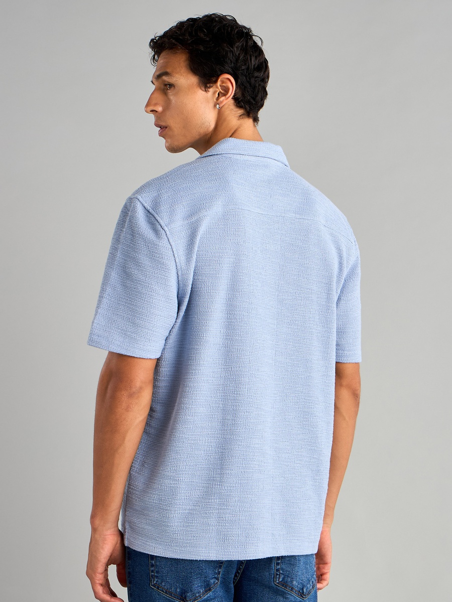Textured Camp Collar Shirt