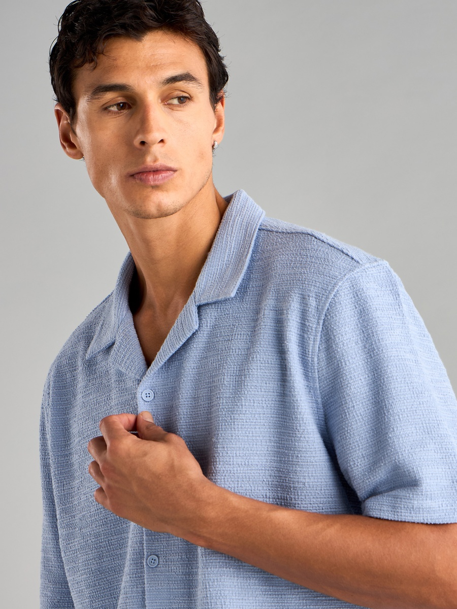 Textured Camp Collar Shirt
