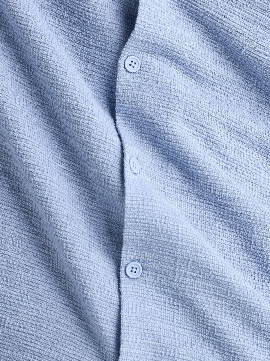 Textured Camp Collar Shirt