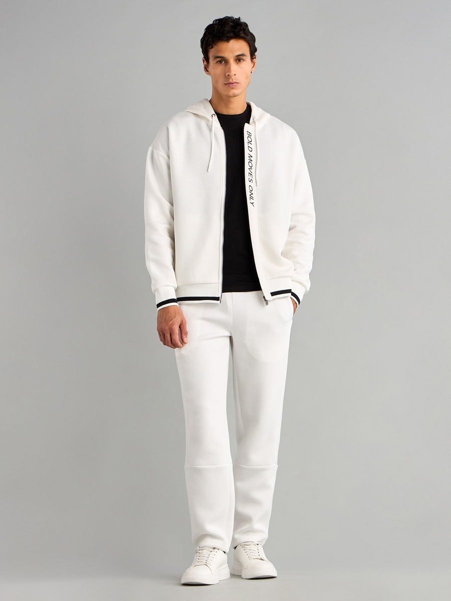 Plain Zip Through Hoodie with Pockets