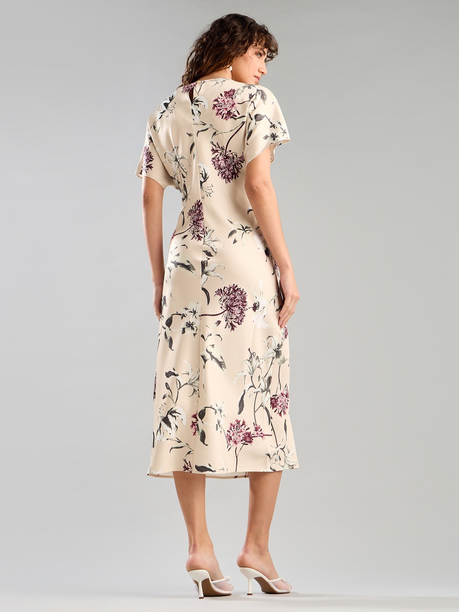 Floral Print Dress with Front Knot
