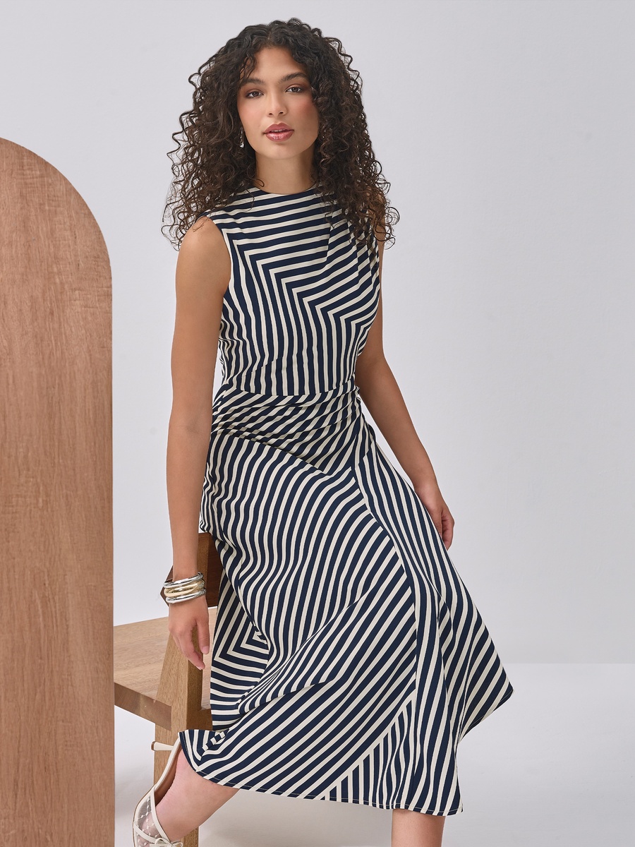 Striped Sleeveless Maxi Dress