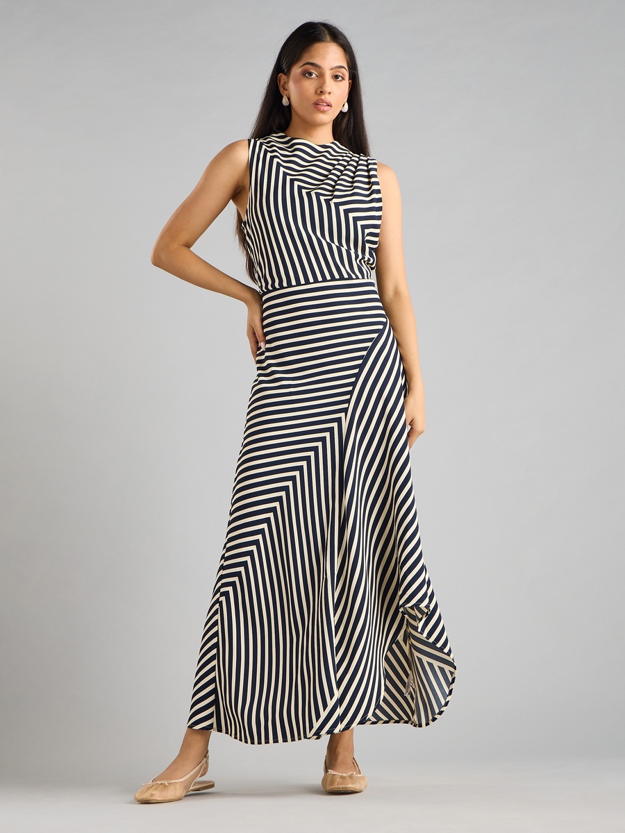 Striped Sleeveless Maxi Dress