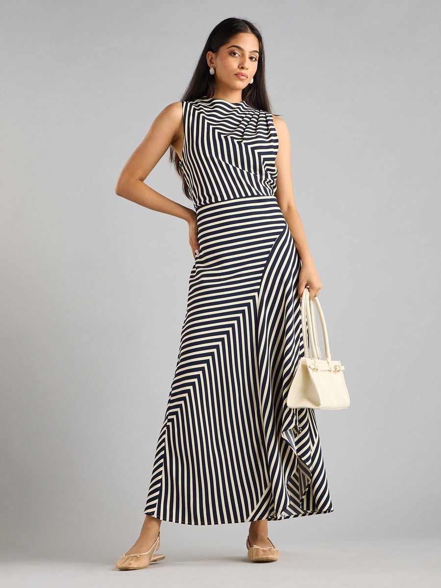 Striped Sleeveless Maxi Dress