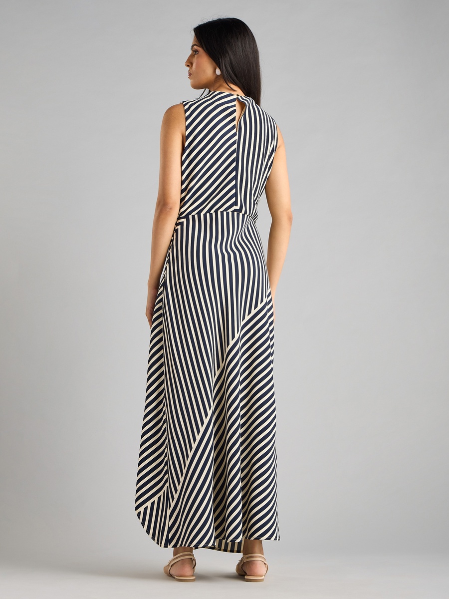 Striped Sleeveless Maxi Dress