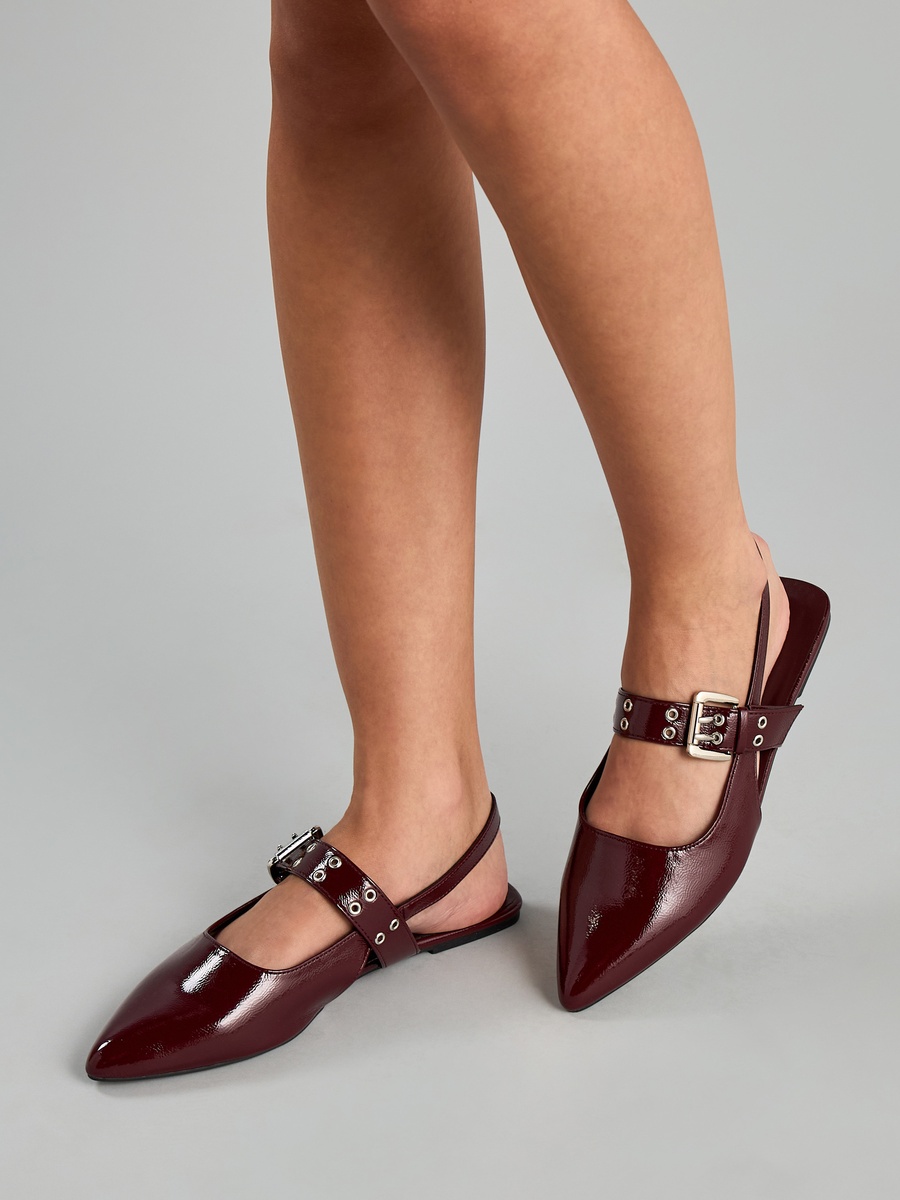 Eyelet Accent Shoes with Buckle Closure