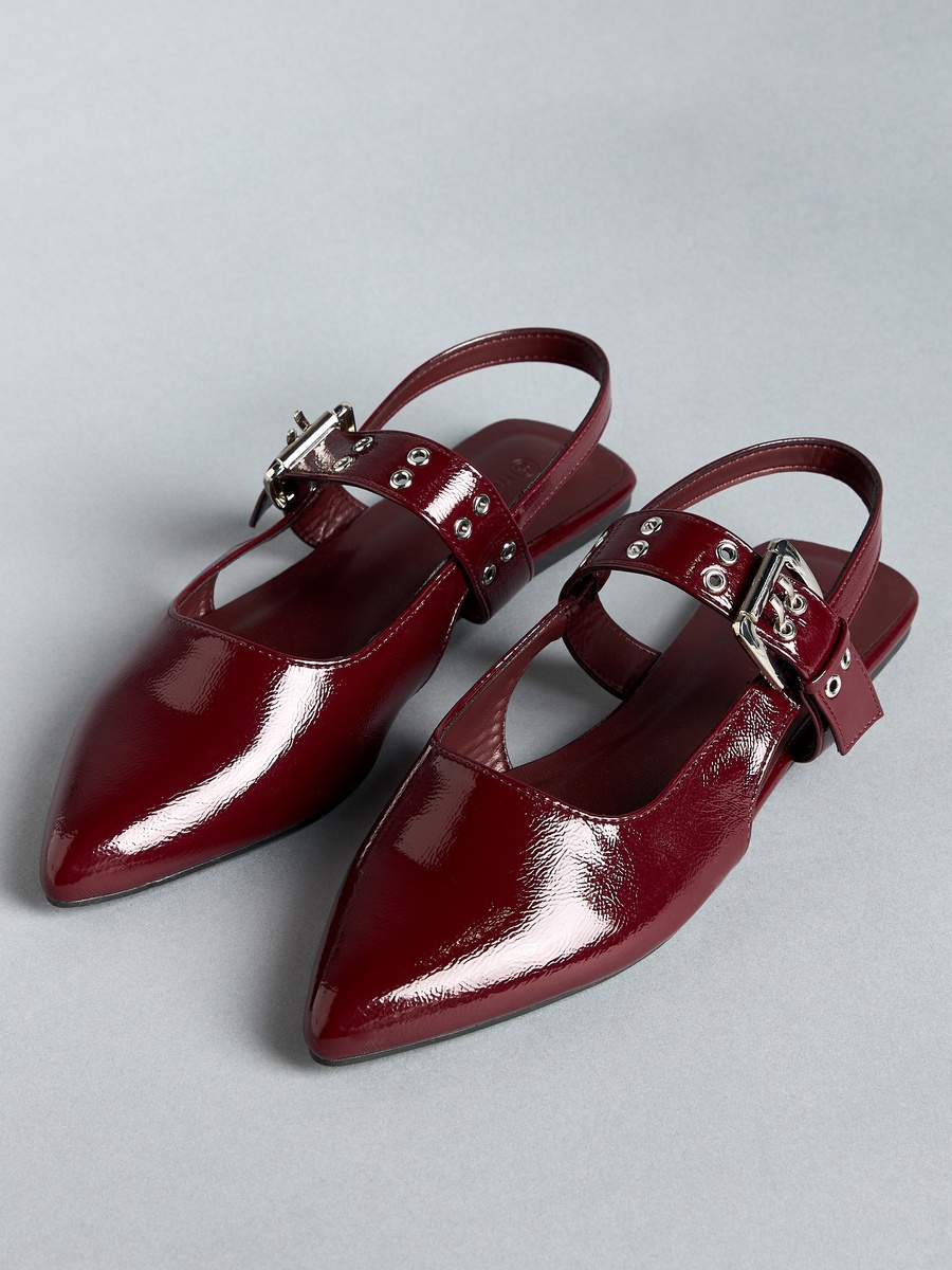 Eyelet Accent Shoes with Buckle Closure