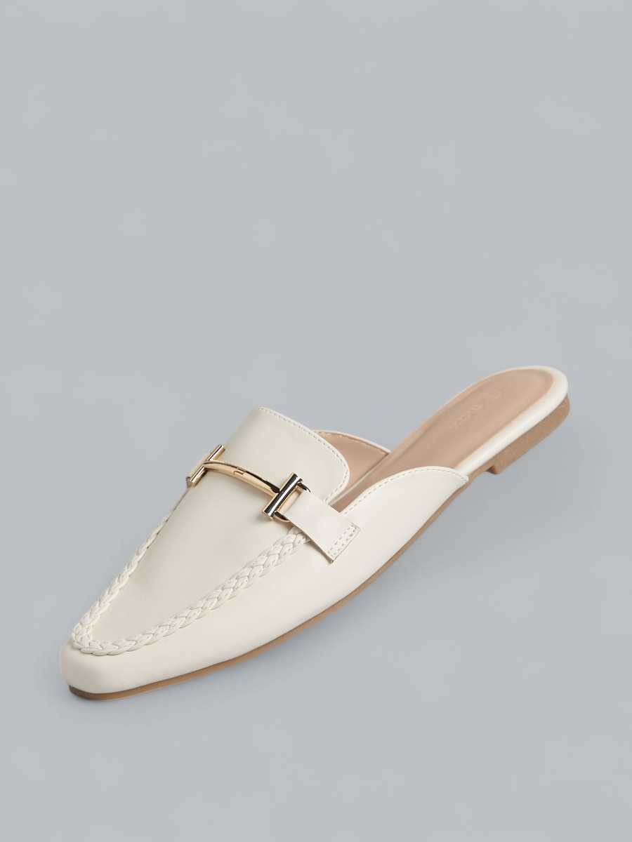 Metal Accent Slip-On Mules