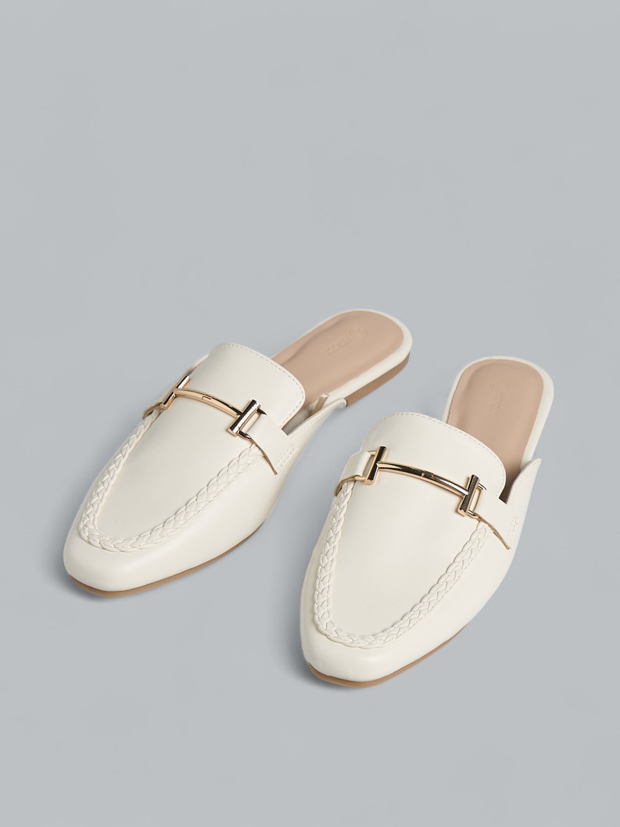Metal Accent Slip-On Mules