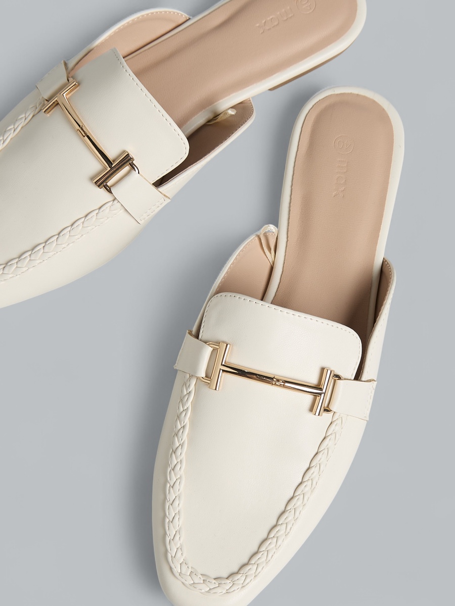 Metal Accent Slip-On Mules