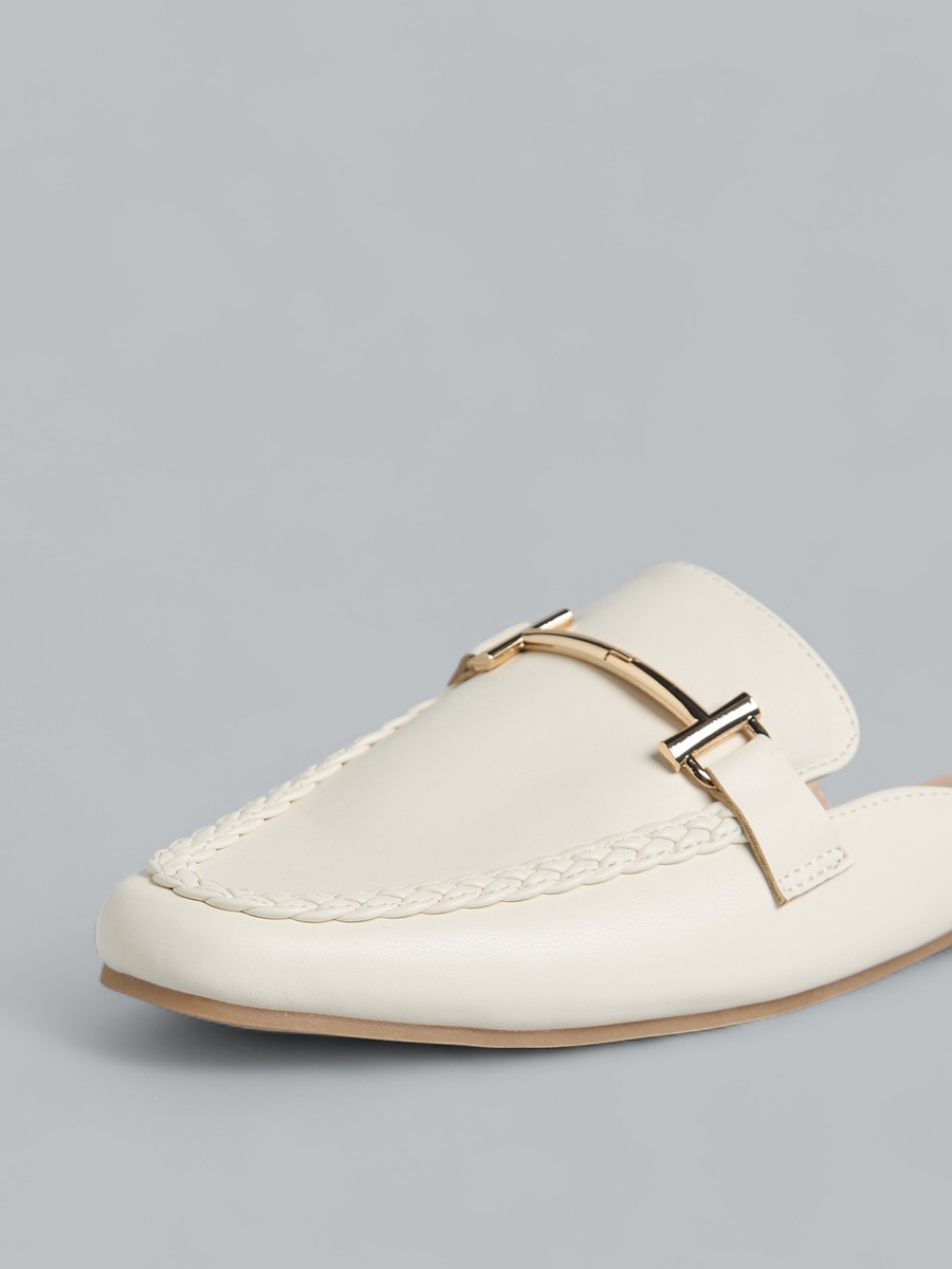 Metal Accent Slip-On Mules