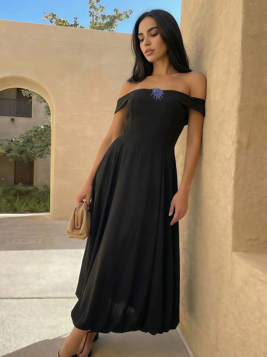 sachin and babi light blue dress Black Bardot Dresses