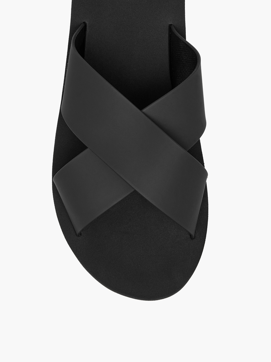 Men Logo Detail Cross Strap Flip Flops
