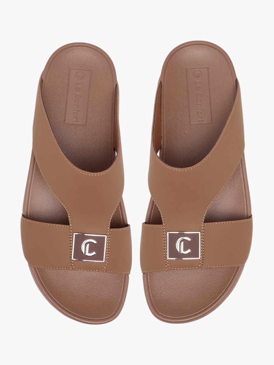 Metal Accent Slip-On Sandals