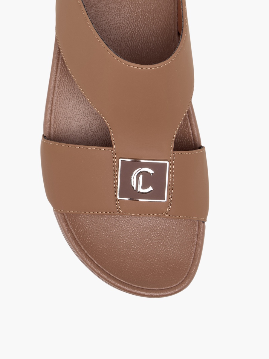 Metal Accent Slip-On Sandals