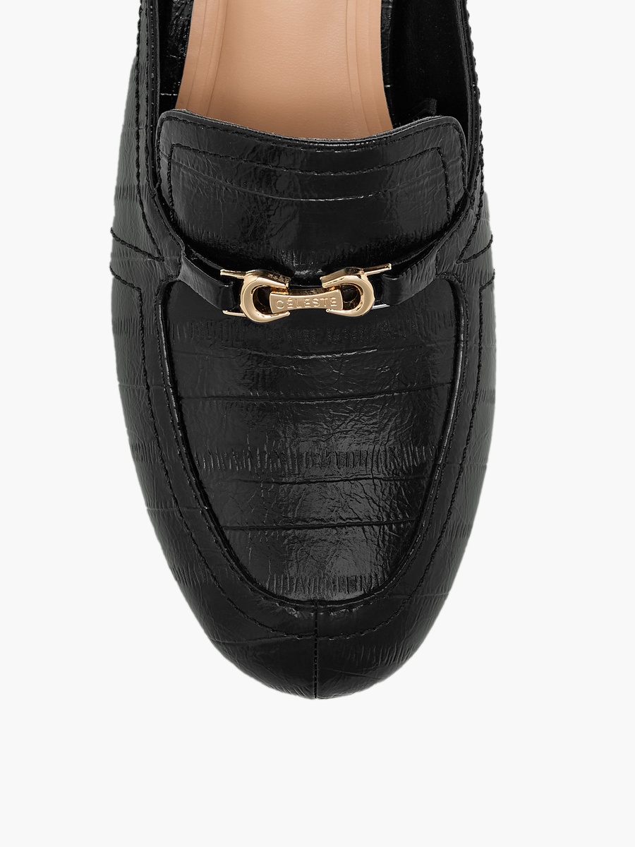Women Metal Accent Slip-On Mules with Kitten Heels