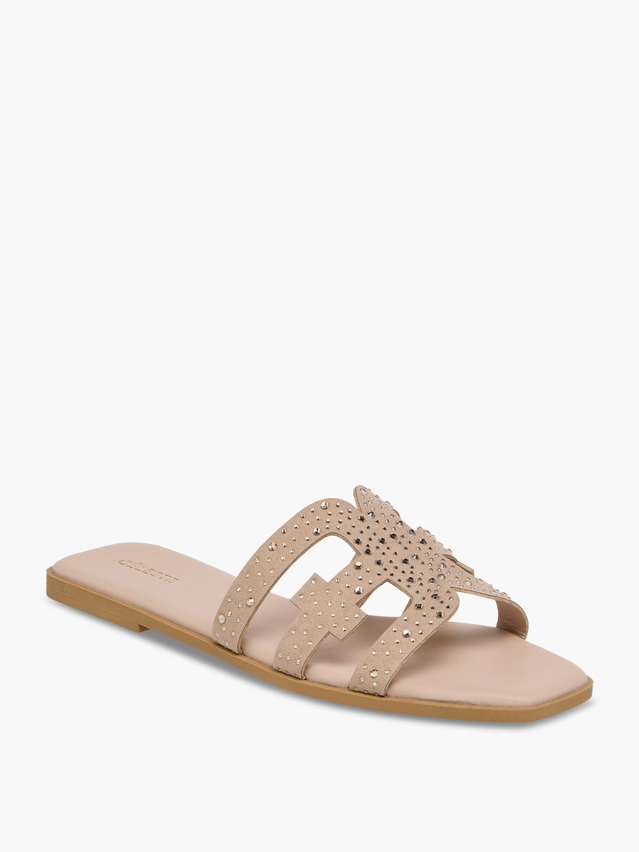 Women Embellished Slip-On Flat Sandals