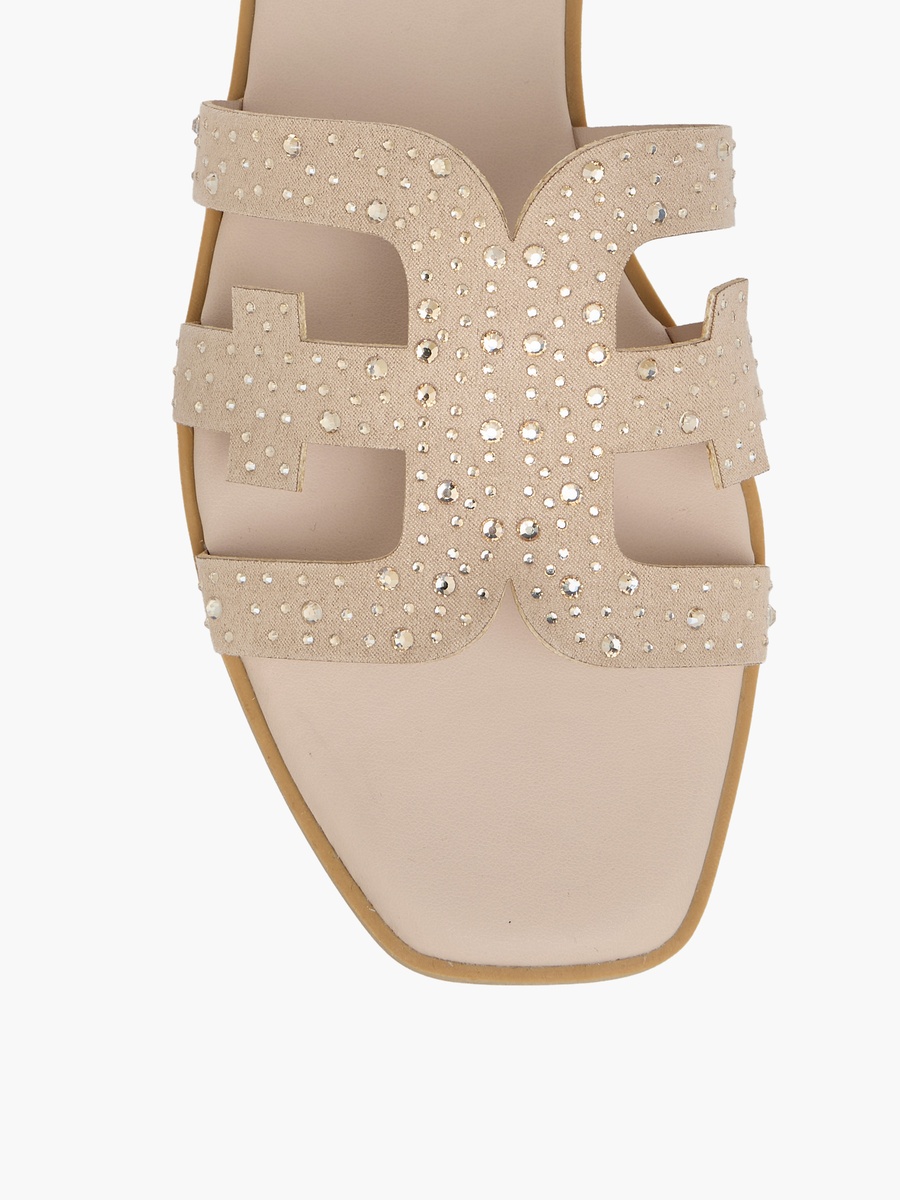 Women Embellished Slip-On Flat Sandals