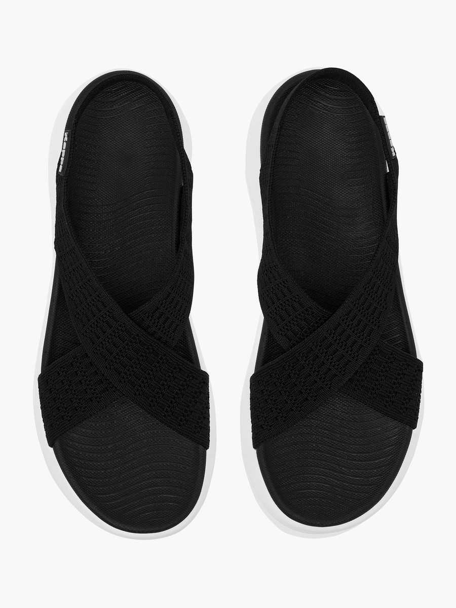Women Textured Slip-On Criss Cross Sandals