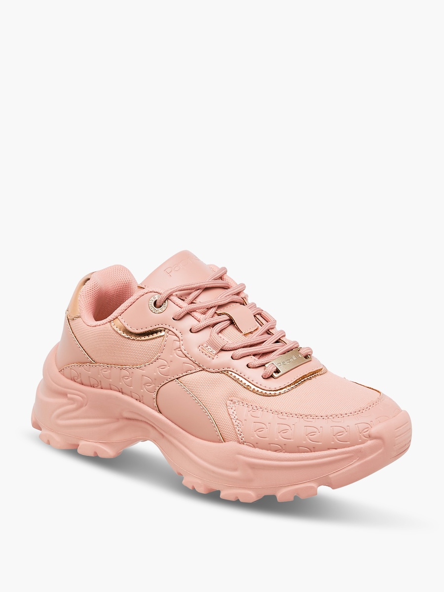 Monogram Embossed Sneakers with Lace-Up Closure