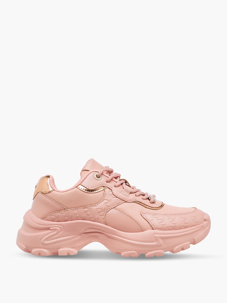 Monogram Embossed Sneakers with Lace-Up Closure