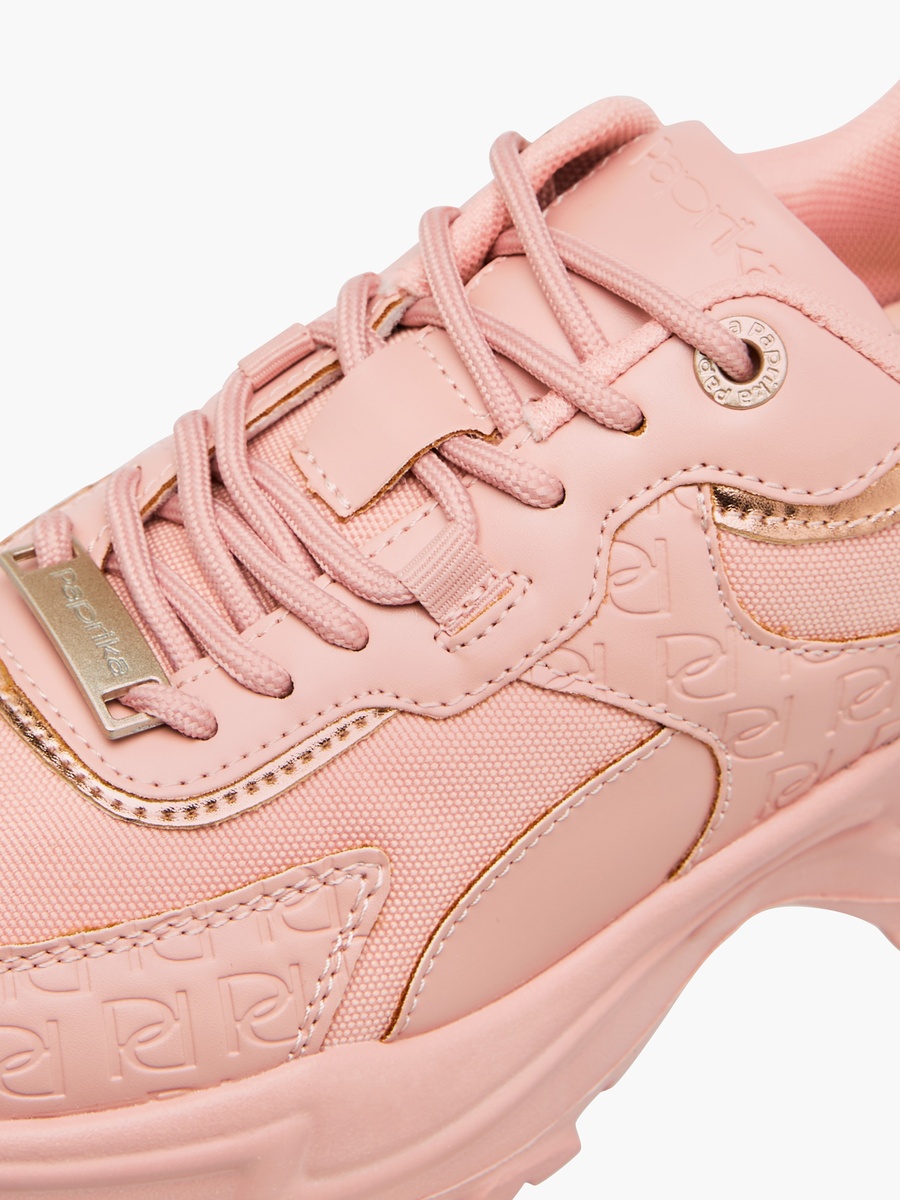 Monogram Embossed Sneakers with Lace-Up Closure